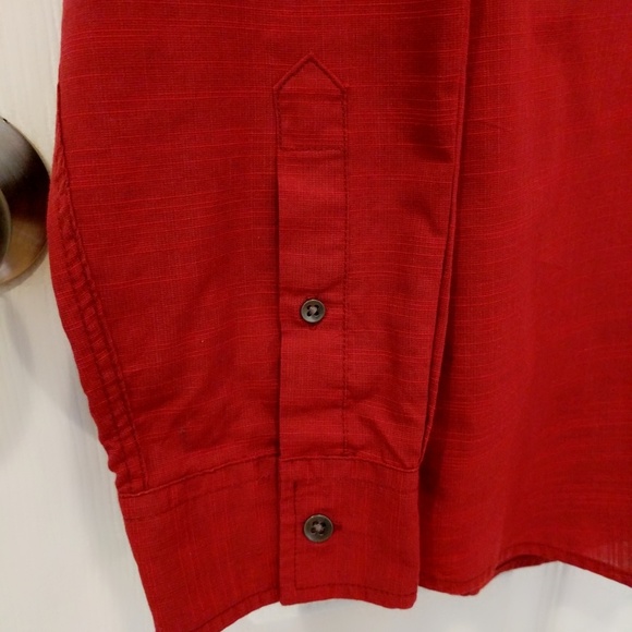 Alfani Casual Button Up Shirt - Red - XL - Picture 4 of 7